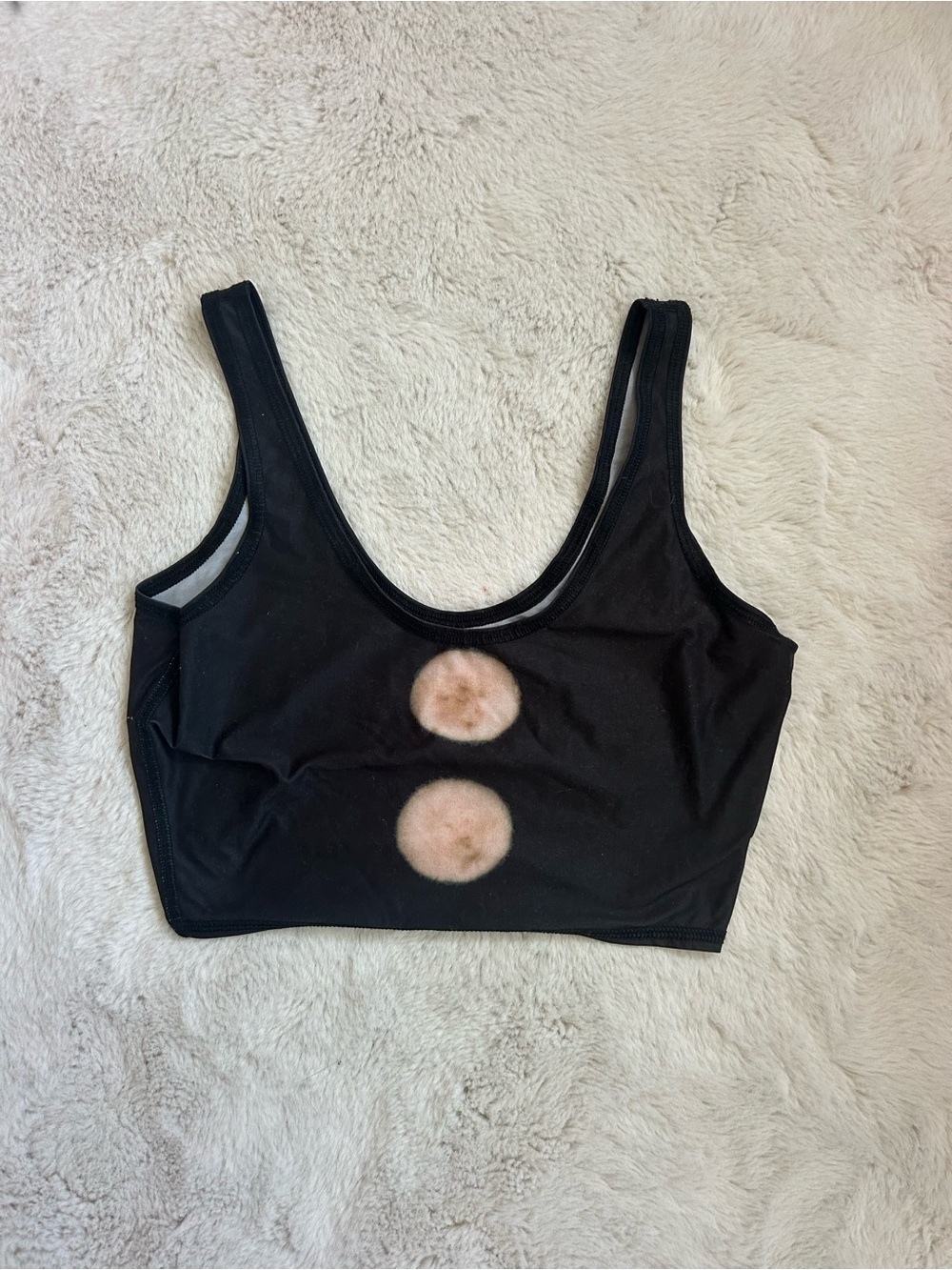 teeki Black Scoop Crop Bralette with size Med/Large